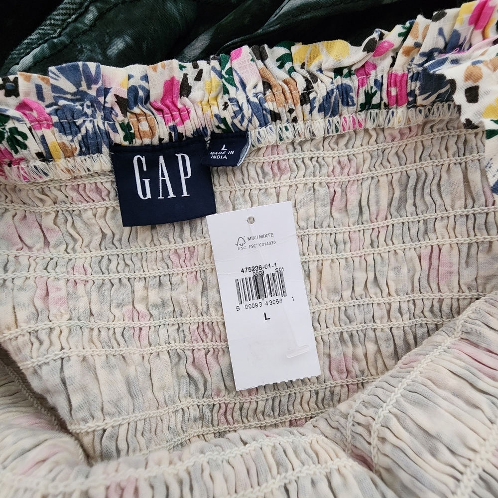 NWT GAP Smocked Tiered Midi Dress - Picture 10 of 11